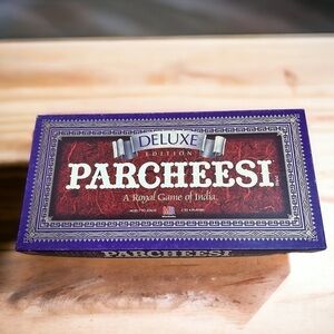 Deluxe Parcheesi Board Game Vintage Milton Bradley Purple
